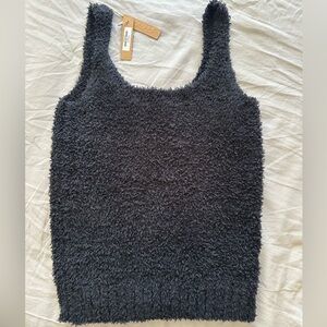 SKIMS ONYX Fuzzy Tank Top S/M